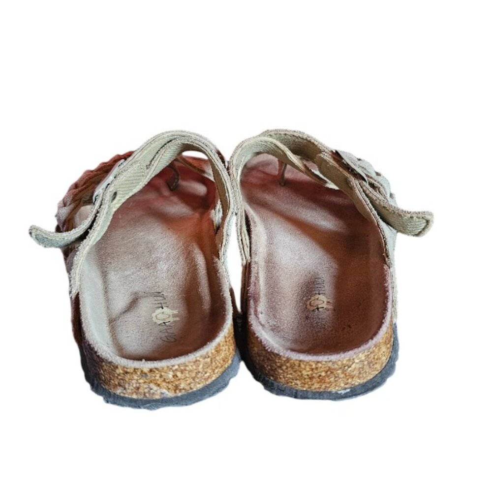 Softmoc Suede Taupe Toe Loop Sandals - Picture 4 of 6